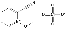 Molecular Structure of 54212-22-5 (Pyridinium, 2-cyano-1-methoxy-, perchlorate)